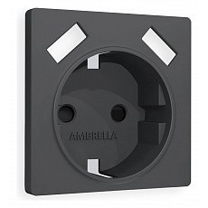Накладка для розетки с заземлением и со шторками и 2хusb type a ambrella volt quant ap9090